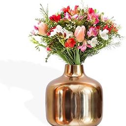 Ekhasa Unbreakable Metallic Copper Flower Vase for Home Decor | Aesthetic Flower Vase Gift for Wedding, Housewarming, Parties, Gatherings | Decorative Metal Vase for Living Room, Dining Table, Office-image-45