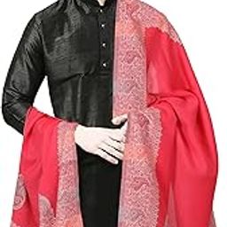 Men’s Shawl for Winters, Kaani Border, Kashmiri Designer Faux Pashmina Shawl-image-63