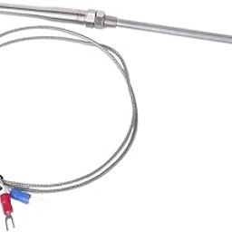 Generic Spade K-type Temperature Controller Thermocouple Sensor Probe, 100mm, 1m, Silver-20