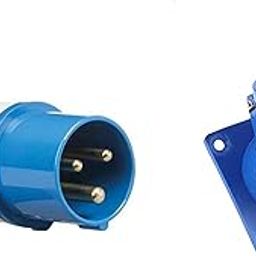 Industrial 16A 3pin Plug Top & Panel Socket 220-250V IP 44 for External Use Maxwell Genuine Quality-2