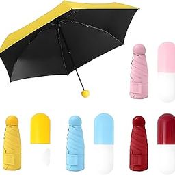 Capsule Folding Mini Umbrella | Compact & Lightweight Travel Umbrella for Sun and Rain | UV Protection, Waterproof & Portable Pocket Umbrela for Men, Women & Kids - Multicolour-image-96