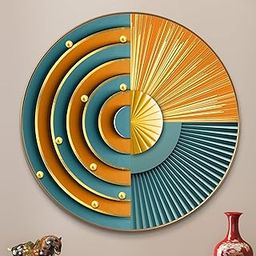 Livin'luxe paintings Abstract modern art Premium Sparkle lamination Golden Slim Frame 58 cm x 58 cm Large Size, For Home/Office/Hotel painting GR-15-image-14
