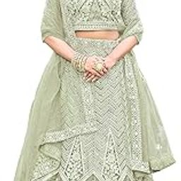 VARNI FABRICS Graceful Beauty Embroidered Net Lehenga with Delicate Net Fabric Blouse-23