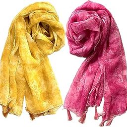 Women's Multi Printed Chiffon Summer Scarves Combo, Stoles, Scarf-image-2