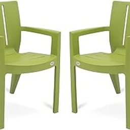 Oaknest Unboxing Furniture Supreme Kent Plastic Chair | Modern Arm Chair For Living Room, Garden And Outdoor | Weight Bearing Capacity 200 Kgs | 6 Months Warranty (Mhendi Green) | Set Of 2 Chairs-picture-16