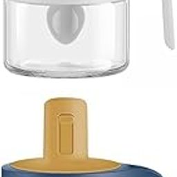 HEAVENGLOW 2pcs Kitchen Seasoning Jar Salt Tin Storage Container for Spice Pepper Salt-image-68