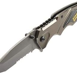 Stanley FMHT0-10311 Pocket Knife for Home & Professional Use Ideal for Cutting Into Multiple Surfaces, Ergonomic handle design, stainless steel blade, liner lock mechanism YELLOW & BLACK-32