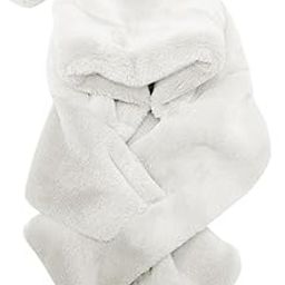 GUDMART® Girl Fashion Plush Hat Scarf Set Rabbit Ear Novelty Caps Hooded Scarf White-image-67