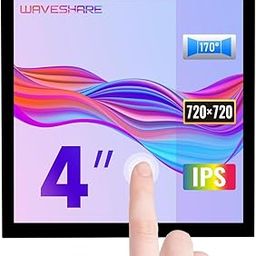 Waveshare 4inch HDMI Capacitive Touch IPS LCD Display Compatible with Raspberry Pi 4B/3B+/3A+/2B/B+/A+/Zero/Zero W/WH/Zero 2W CM3+/4 720×720 Resolution Supports Jetson Nano/Windows-42