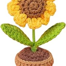 NHCDFA Crochet Flowers, Crochet Flowers Bouquet, Crochet Flower for Home Decoration Handmade Flowers Small Potted Knitted Desk Table Decorations Car Dashboard Decorations Home Decor Gift Items-image-11