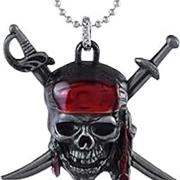 Brass Ash Grey Rhodium plated Sea Pirate Skull Pendant Fashion jewellery for Men boys (PCDM3808)-picture-34