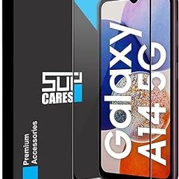 Military-Grade Gorilla Tempered Glass Screen Protector for Samsung Galaxy A14 5G and Samsung Galaxy A14 4G (6.6 Inch) With Installation Kit | Edge to Edge Coverage | Black-2