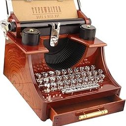 LR Decor Bazaar Typewriter Music Box Desktop Collectible Vintage Music Box for Gift-picture-30