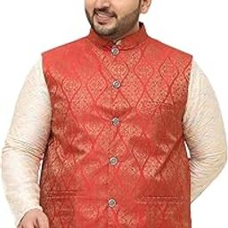 Plus (Since 1958) Men's Jacquard Silk Self Design ONLY Nehrujacket-picture-31