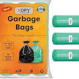 XOPY Premium Eco-Friendly Garbage Bag | 19 X 21 Inches Medium Size Dustbin Bag | Pack of 3 Rolls (90 Trash Bags) | Green Colour Waste Bag For Everyday Use | Bin Bag For Dry & Wet Waste | Pouch Packing-image-97