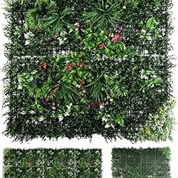 CarpetHub Artificial Wall Panels | Decorative Artificial Leaves for Outdoor & Indoor Spaces | H100 X W100cm UV-Protected Privacy Fence Panels (Flower Garden, Pack of 1)-image-31