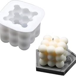 NEXTSTEP1 Bubble Silicon Candle Moulds for Candle Making Bubbles Cube Mold, Wax Candle Overlapping Balls Sphere Mold (Big 5.5 cm Depth)-image-82