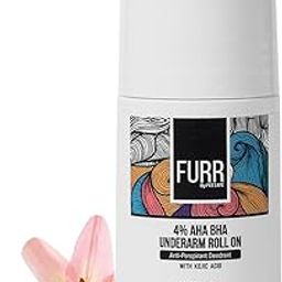 FURR 4% AHA BHA Underarm Roll On with Kojic Acid | Lush Flora Fragrance | 40ml | Helps Reduce Pigmentation, Prevents Body Odour & Brightens Skin | Dermatologically Tested | Antiperspirant-1