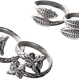 Women & Girls Metal Fancy Glossy finish Toe Ring Adjustable Bichiya/Leg Finger Ring-Combo-2 (A_C_P_110726_Silver)-image-62