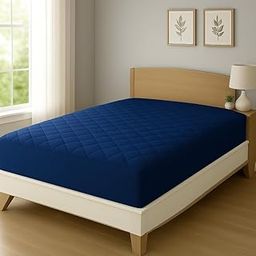 Premium 100 Percent Waterproof Mattress Protector Pad with Microfiber Top – 100 GSM Quilted Filling – Soft, Breathable, Noiseless, All Season Protection King Size Bed 72x72 Inch | 6X6 Feet, Navy Blue-image-58