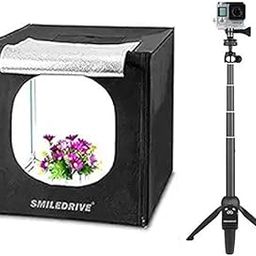 Smiledrive Photo Studio Light Box Product Photography 43 sq cm Lighting Tent with 2 LED-Made in India Photo Booth with a Tripod-image-36