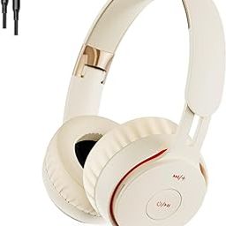 WMJYDF Wireless Bluetooth Headphones Over Ear, Hi-Fi Stereo Foldable Wired/Wireless/TF. with Microphone Foldable Lightweight Headset, Deep Bass .25 Hours Playtime (Beige)-picture-28