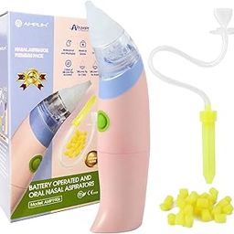 Medical Grade Electronic Baby Nasal Aspirator Plus Free Snot Sucker and 30 Hygiene Filter Pack - Newborn/Infant/Toddler/Kids. Amplim Battery Operated Electric Automatic Nose Cleaner Kit. New 2020-picture-16