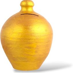 KESHKA- Piggy Bank, Golden Yellow Finish Money Bank for Kids Mitti Ki Gullak/Clay Gullak/Clay Money Bank/Galla/Coin Box/Saving Bank Money Box. (Pack of1)-picture-17
