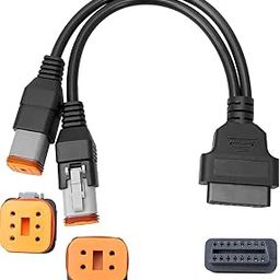 AUGREX Motorcycle Obd2 Scanner Diagnostic Adapter Cable 4pin + 6pin 2 in 1 Fit for Harley Davidson to OBD 16pin Work with OBD2 Scanner Diagnostic Tool J1850 etc.-20