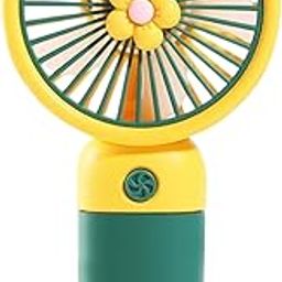 Flower USB Rechargeable Handheld Mini Fan Outdoor Portable Small Electric Fan, Yellow-11