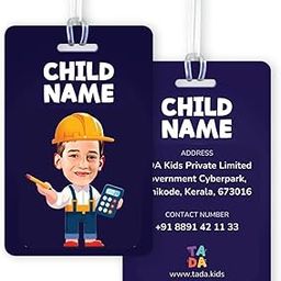 TADA Personalised Bag Tags (Pack of 2) – Customisable Cartoon Photo & Contact Info | Silicone Loop | Kids Travel Essentials & Stylish Luggage Labels | Montessori, Preschool, Camping Gear, Luggage-picture-45