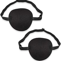 GOHO 2 PCS Set Eye Patch Single Eye Mask with Adjustable Buckle Soft and Comfortable Pirate Eye Patch for Adults and Kids for Amblyopia Lazy Eye- Black-15