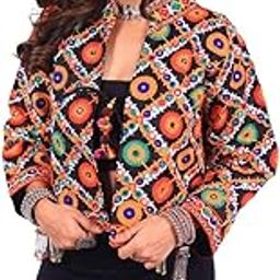 Navratri Special Tradiotional Pure Cotton Embroidered Mirror Work Blouse Style Kutchi Koti Jacket For Women-image-42