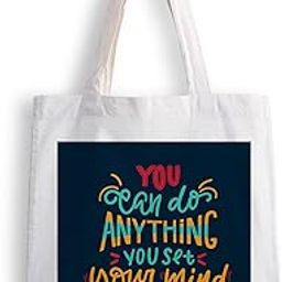 Canvas Tote Bags for Women, College Bag for Girls, Tote Bag for Shopping, Travel & Beach Bags for Women - You Can Do Anything - D No - 233-image-69
