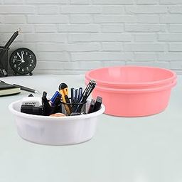 Homestic Pack of 3 Desk Organizer | Stationery Organizer | Multipurpose Storage Organizer | Office Supplies for Pen-Pencil-Staplers | Desktop Organizer | 6 LTR | Light Pink & White-image-65