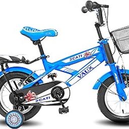 Vaux 2Cati 12T Cycle for Kids for 2 to 4 Years Old with Basket, Support Wheels & Backseat with Backrest, Ideal for Both Boys & Girls with Steel Frame & Alloy Rims, Ideal Height:2ft to 3ft(Blue)-image-14