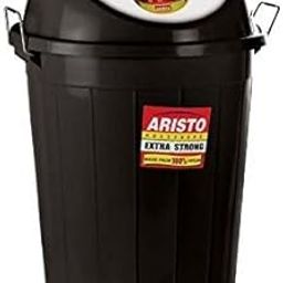 ARISTO Swing Lid Dustbin with Metal Side Handle 80 LTR BLACK-24