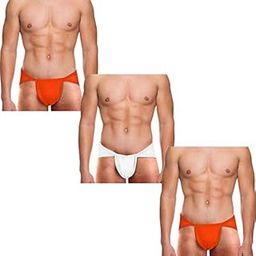 Cotton Men Gym Langot for Gym, Khusti and Physical Activities/Supporter_Orange/White_Free Size_Pack of 3-picture-50
