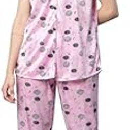 Women Satin Short Sleeve Top And Pajama Set 2297-image-47