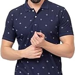 Stylish Latest Men's Half Sleeves Printed T-Shirt | Men Polo Neck Polyester T-Shirt-image-93