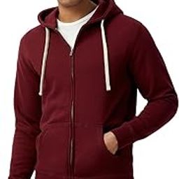 Men's Regular Fit Hooded Neck Cotton Fleece Sweatshirt Full Zipped Hoodie-image-17