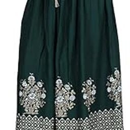 Rajasthani Jaipuri Women Traditional Ethnic Flared Gold Print Long Skirt Elastic with Full Length Free Size l Skirts for Women_Royal_Model_01-picture-32