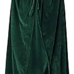 Kids Hooded Velvet Cloak Cape for Halloween Christmas Role Play Cosplay Costume 3-16 Years Deep Green Large-image-76