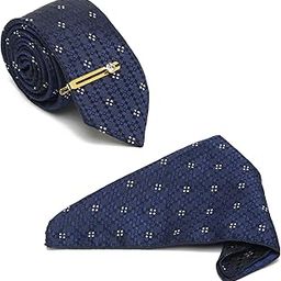 louis stitch Mens Blue Necktie Italian Silk Suit Tie with Golden Tie Pin Pocket Square American Style Formal Tie Gift Set for Men (TEGPBU)-picture-24