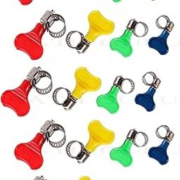 BATH GURU Stainless Steel Hand Adjustable Worm Gear Key Type Hose Clamps .75, 1, 1.25, 1.5 Inch Gas Water Tap Garden Pipe Clamp Clips for Plumbing & Mechanical Applications (Pack Of 20, Multi Sizes)-30