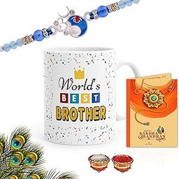 Gift Arcadia Rakhi Gift Set for Brother Coffee Mugs 330ml, Rakhi with Mug Gift Combo, Ceramic Cup, Kids Mug (BR-1)-image-42