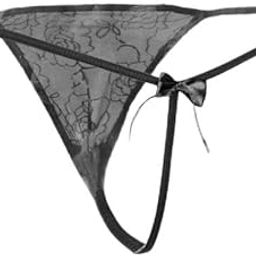 5xWomen's See Through Lace Sheer Triangle Thongs Panties Underwear Black-image-55
