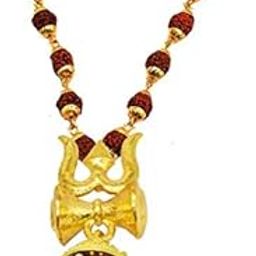 ASTRODIDI Brass Lord Shiva Rudraksha Trishul Damru Shiv Kavach Pendant-19