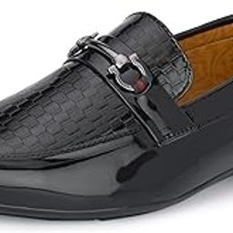 Premium Patent Leatherette Black Slip-On Designer Party Ethnic Wear Shoe Island Formal Shoes Shoe Island for Men (M5504-AZ)-image-99