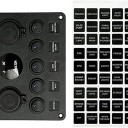 JAZZY PEARLS 5 Gang ON-OFF Toggle Switch Panel 2USB 12V 24V for Boat Marine Truck Camper-image-8